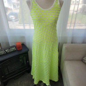 India Boutique One Size NWT lime green and white striped dress coverup  L1 - Picture 1 of 3