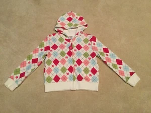 New Gymboree Smart and Sweet Girl’s Argyle Zip Up Hoodie Sz S (5-6) - Picture 1 of 3