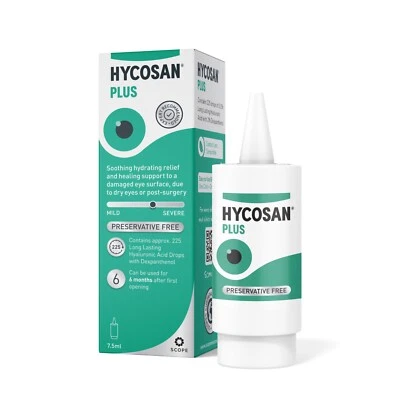 Hycosan+ Plus Preservative Free EXTRA Lubricating Eye Drops ** DUAL ACTION
