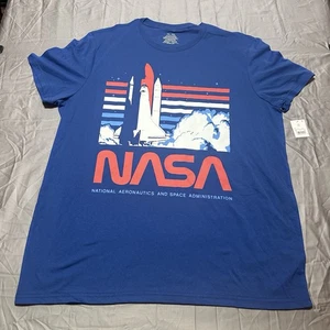 Royal Blue NASA Tee Shirt Graphic Space Ship on the Launch Pad Men's 2XL New - Picture 1 of 8