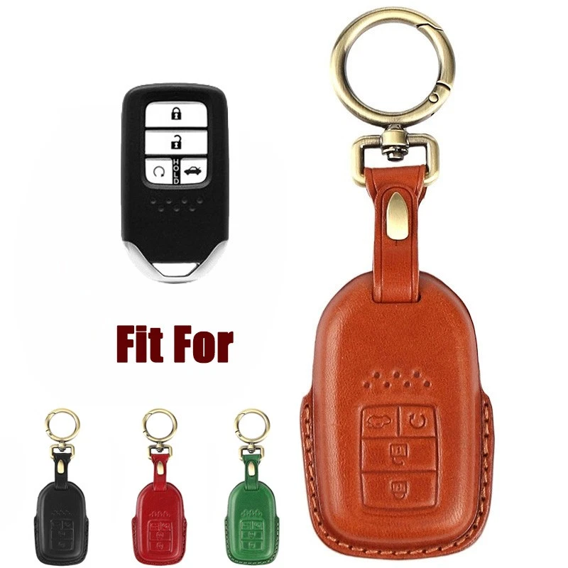 Funda de cuero genuino para llavero de coche para Honda Accord Crosstour CR-V FR-V Fit Foto 1 de 4