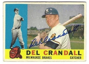 Autographed Del Crandall 1960 Topps Milwaukee Braves Card, #170 - w/COA - Picture 1 of 1