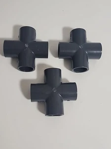 IPEX 1" Schedule 80 PVC Cross Socket Fitting, Lot of 3. Part #036118.  New. - Picture 1 of 4