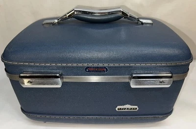 Estuche de Maquillaje Tren Tiara American Tourister Azul De Colección con Bandeja, Pestillos Funcionando Foto 1 de 4