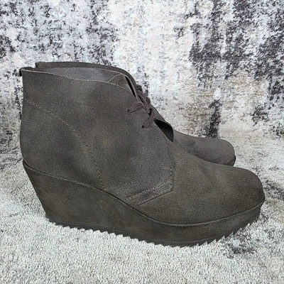 Botines de cuña al tobillo de gamuza gris para mujer Pedro Garcia talla 38,5/8,5 Foto 1 de 4