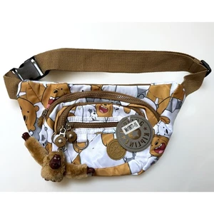 Kipling marsupio marsupio scimmia portachiavi marrone cartone animato stampa orso raro imbracatura - Foto 1 di 10