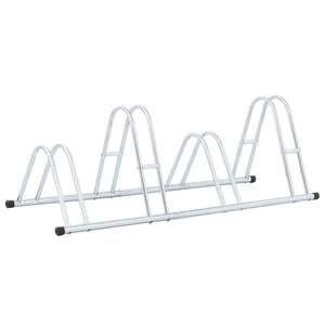 Bicycle Stand for 4 Bikes Floor Freestanding Galvanized Steel - Picture 1 of 8