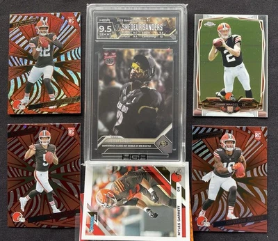 Lote de tarjetas de novato Shedeur Sanders HGA 9,5 Judkins Gabriel cromo Revolution Browns Foto 1 de 4