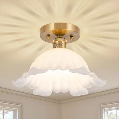 Semi Flush Mount Ceiling Light,Hallway Vintage Lights Fixture Ceiling White 1... - Image 1 of 4