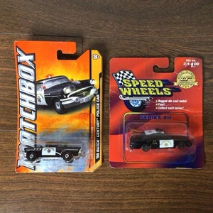 Matchbox MBX Old Town '56 Buick Century Police Car & Speed Wheels Highway Patrol - Picture 1 of 4