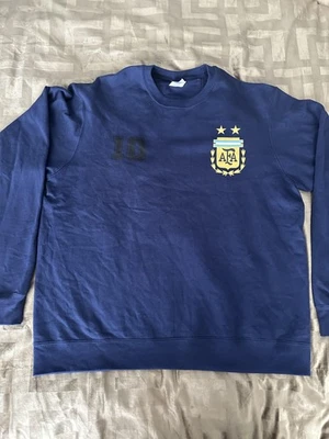 Sudadera Selección Argentina Hombre Grande Azul Marino Fútbol Cuello Redondo AFA 10 Foto 1 de 4