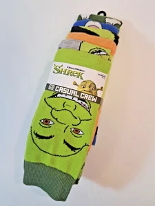 Shrek Dreamworks Socks Men's Casual Crew Socks 6 Pairs Mens Size 8-12 Bioworld - Picture 1 of 3