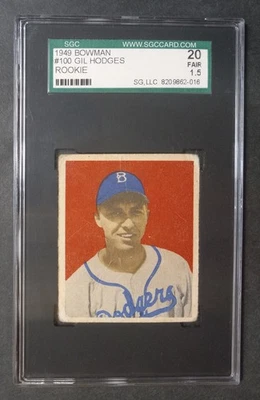 1949 Bowman - #100 Gil Hodges - Novato - HOF - SGC 1.5 FR - Imagem 1 de 2