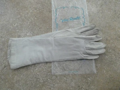 Vintage 1950's Women's  Van Raalte Leather Evening Gloves Long / Opera length - Image 1 of 4