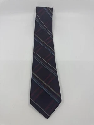 Corbata de cuello Claiborne granate, dorada y gris a cuadros para hombre Foto 1 de 4