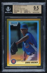 Bowman Chrome Prospects Gold Refractor 2010/50 Chris Archer BGS 9,5 gema como nuevo - Imagen 1 de 4