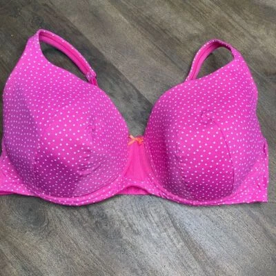 Sujetador Balconette Rosa Cacique Ligeramente Forrado Talla 42F 42DDD Con Aros Lunares Foto 1 de 4