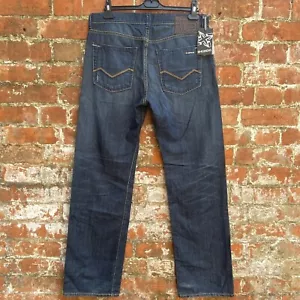 Y2K Deadstock Energie Peet Jeans Men’s W34 L34 Blue Denim Straight Leg Sixty - Picture 1 of 15