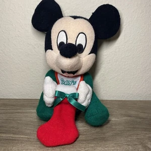 Disney World BABY'S FIRST CHRISTMAS Holiday Baby Mickey Mouse Beanbag Plush - Picture 1 of 9