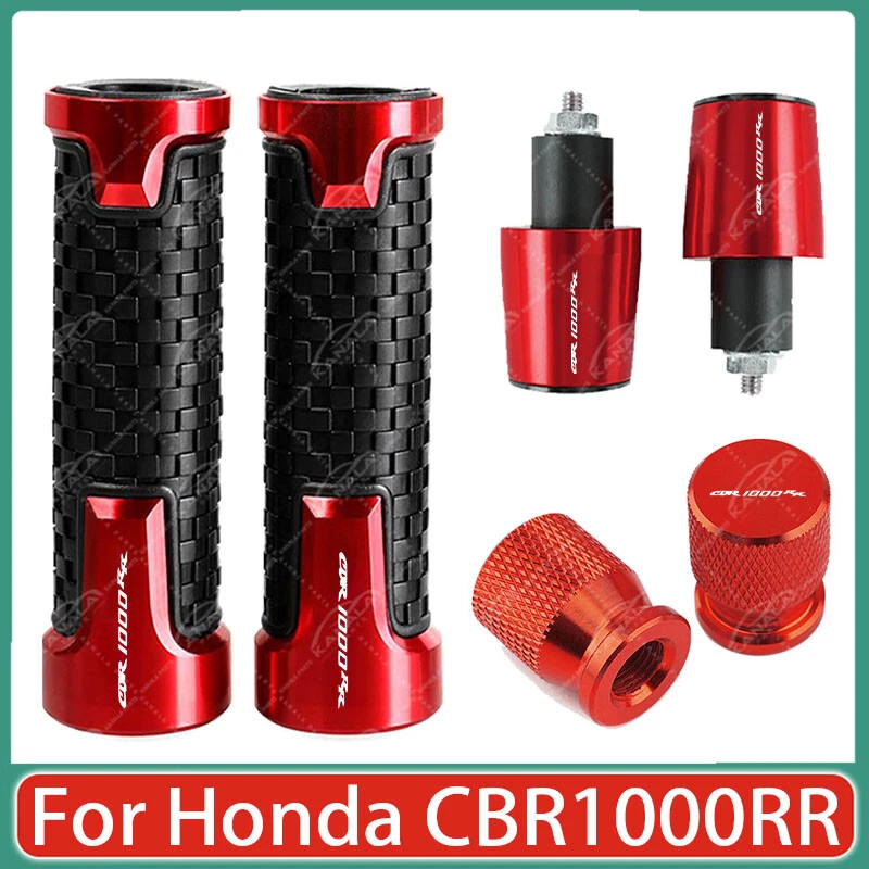 3Pcs For Honda CBR1000RR Red Motorcycle Handlebar Grip End Handle Bar Grips New - Imagem 1 de 1