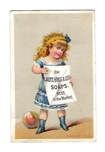 Tarjeta comercial c1880 Lautz Bros. & Co., jabón para servilletas, Buffalo, Nueva York - Imagen 1 de 2
