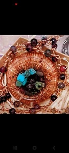 Large Handmade Orgonite Necklace with amethyst, jade & turquoise - Picture 1 of 11