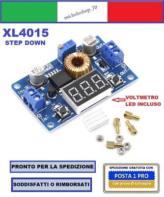 Riduttore Di Tensione XL4015 In 4-38V Out 1,25-36V 5A Step Down Con Voltmetro • 9.82€