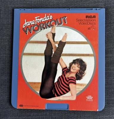 Disco de video CED de ejercicio aeróbico de entrenamiento de Jane Fonda RCA SelectaVision 1982 Foto 1 de 2