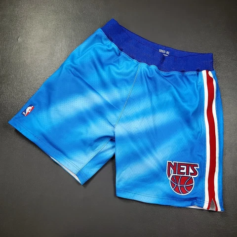 100% Authentic Mitchell & Ness 90 91 NJ Nets Shorts Size 48 XL Mens Cover