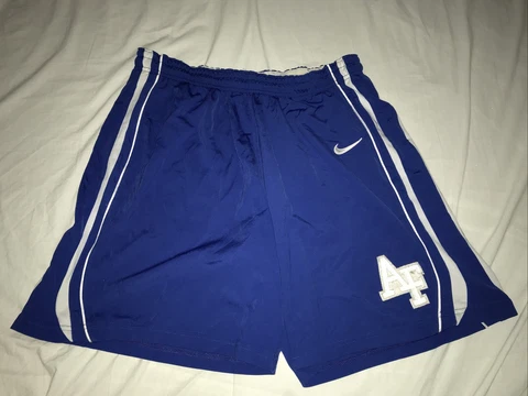 NIKE Air Force FALCONS Blue Basketball Shorts Size Large Made In USA Cover