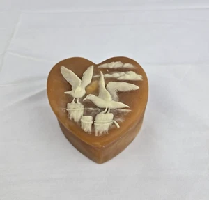 Joyero De Colección 1974 Incolay Piedra Tallada Gaviotas Corazón Diseño Regalos De Colección - Imagen 1 de 12