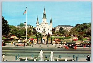Postal A577 Vintage Jackson Square Nueva Orleans Louisiana Barrio Francés - Imagen 1 de 2