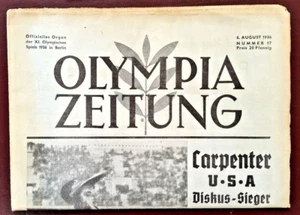JESSE OWENS 1936 BERLIN OLYMPICS NEWSPAPER GERMAN Original RARE - Picture 1 of 10