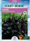 3 pack Basil Dark Opal Herb Seeds NON-GMO - Ferry Morse  12/23