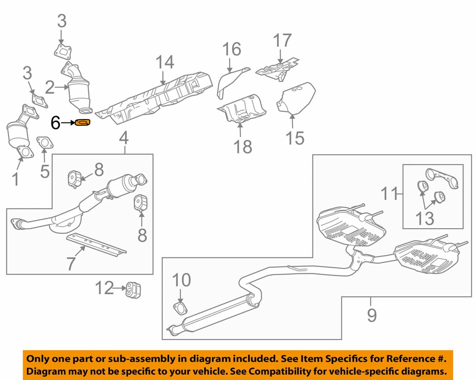 Junta de tubo de escape delantero Buick GM OEM 2010 LaCrosse 3,0 L-V6 13297792 Foto 1 de 1