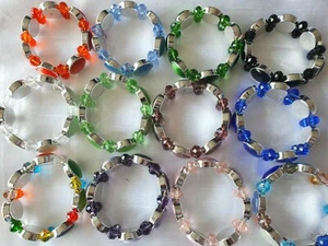 Joblot 22 pcs imitate cats eye Mixed Color Elasticated Bracelet -New Wholesale - Picture 1 of 11