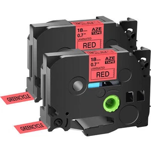 2PK Compatible with Brother ST5 Tze-441 TZ-441 Black on Red Tape Lape 18mm - Picture 1 of 12