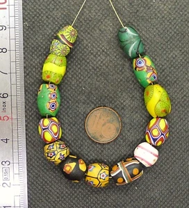 Perle Verre Murano Collier Ancien Afrique Mali Antique Venetian Glass Trade Bead - Imagen 1 de 3
