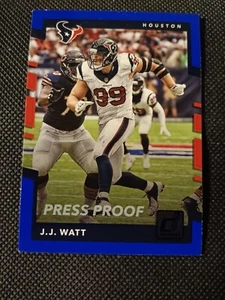2017 JJ WATT DONRUSS BLUE PRESS PROOF NFL KARTE #1 HOUSTON TEXANS WISCONSIN - Bild 1 von 2