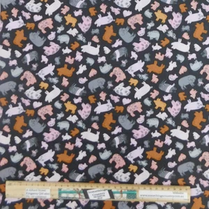 Quilting Patchwork Sewing Fabric Piggy Tales Allover 50x55cm FQ - Picture 1 of 4