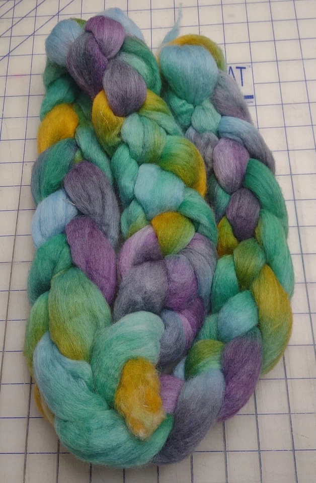 Hand Dyed Painted Med Wool Blend Combed Top Roving Spinning Felting Stonefield - Image 1 of 1