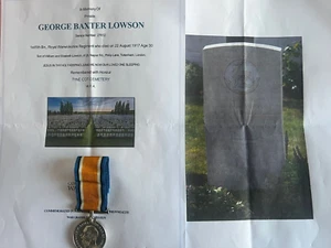 WW1 Medal KIA Casualty Lowson Royal Warwickshire Regiment Buried Tyne Cot Song - Picture 1 of 10