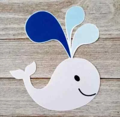 Pegatina de pared náutica ballena azul océano 5 pulgadas 1 pieza Foto 1 de 2