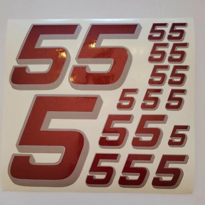 Metallic Burgandy w gray #5's Racing Vinyl Decal Sheet 1/10-1/12 DEFECTIVE BOXD - Image 1 of 4