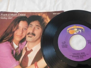 FRANK & MOON ZAPPA VALLEY GIRL / YOU ARE WHAT YOU IS PS & 45 RPM RECORD 058 - Picture 1 of 2
