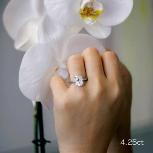 Engagement 14k White Gold Lab Grown Diamond Ring IGI Cushion Cut 1.50 Ct - Picture 1 of 12
