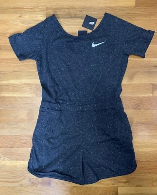 Nike большой девочек Детский комбинезон Sz L большой короткий рукав короткий цельный уголь серый новый с Ярлыками - Изображение 1 из 4