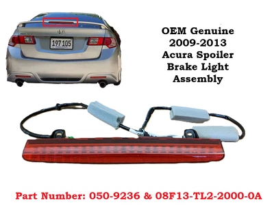 050-9236 OEM genuino 2009-2013 Acura TSX alerón trasero maletero LED tercera luz de freno Foto 1 de 4