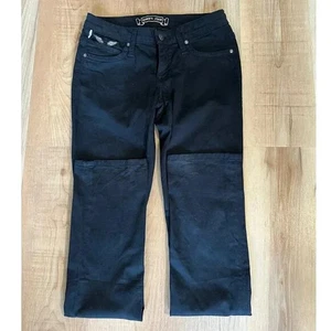Y2K Robin's Jean Women Size 27 Black Marilyn Jeans With Gold Ascents - Picture 1 of 14