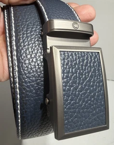 Cinturón de golf Nexbelt trinquete de trinquete de golf azul marino grano granulado genuino para hombre - Imagen 1 de 21